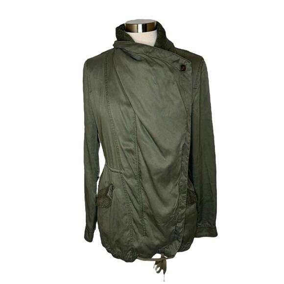 Anthropologie Hei Hei Etta Utility Anorak Jacket Olive Lace Trim Women’s Small - Picture 12 of 12